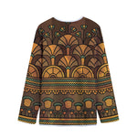 Egyptian Ethnic Pattern Print Long Sleeve Short Coat