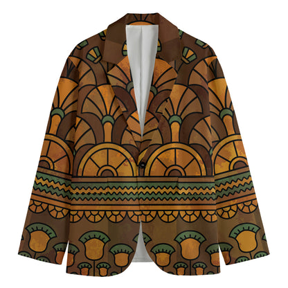 Egyptian Ethnic Pattern Print Men's Cotton Blazer