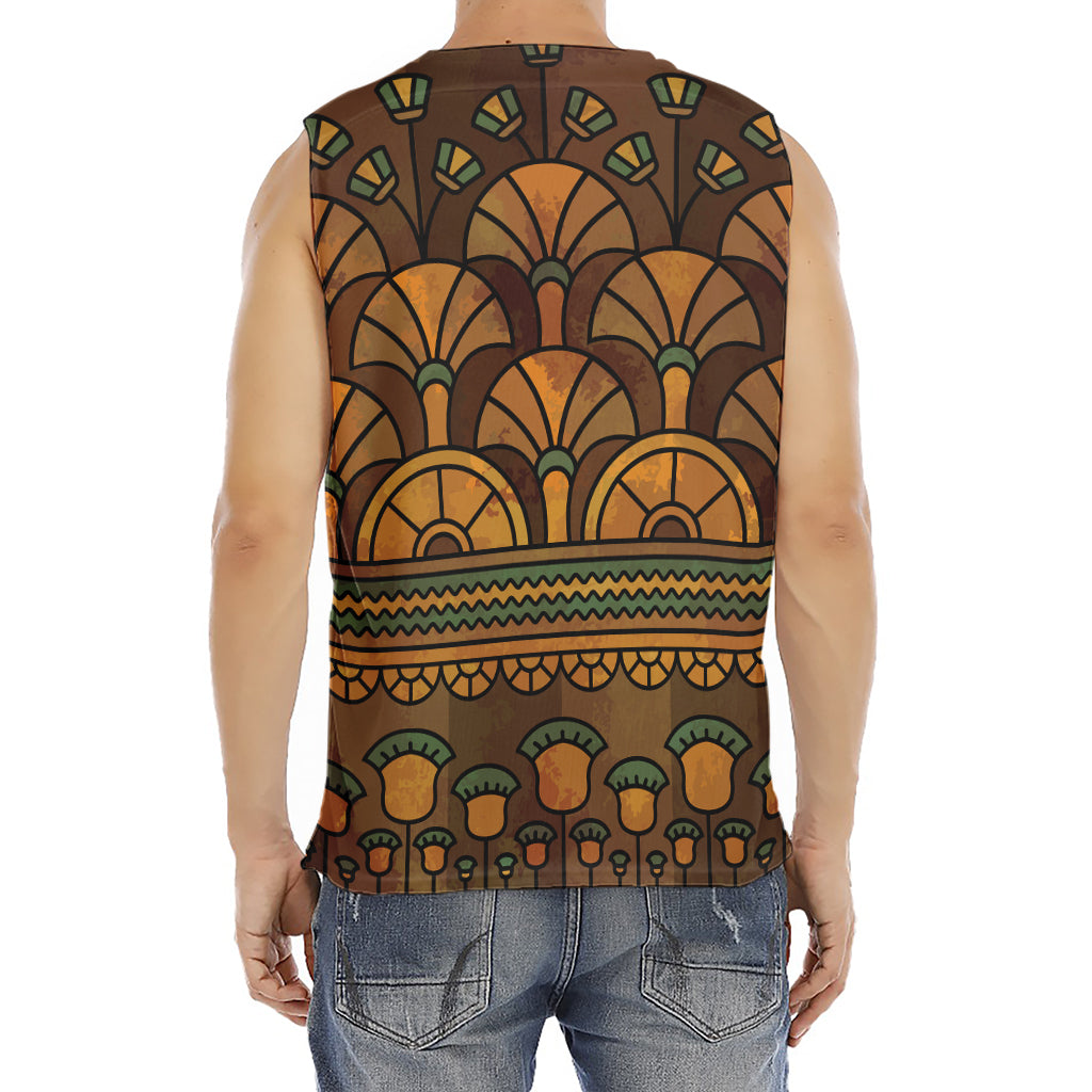 Egyptian Ethnic Pattern Print Men's Fitness Tank Top