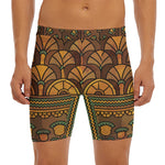 Egyptian Ethnic Pattern Print Men's Long Boxer Briefs