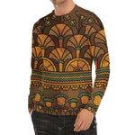 Egyptian Ethnic Pattern Print Men's Long Sleeve Rash Guard
