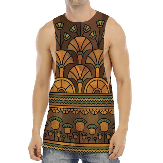 Egyptian Ethnic Pattern Print Men's Muscle Tank Top