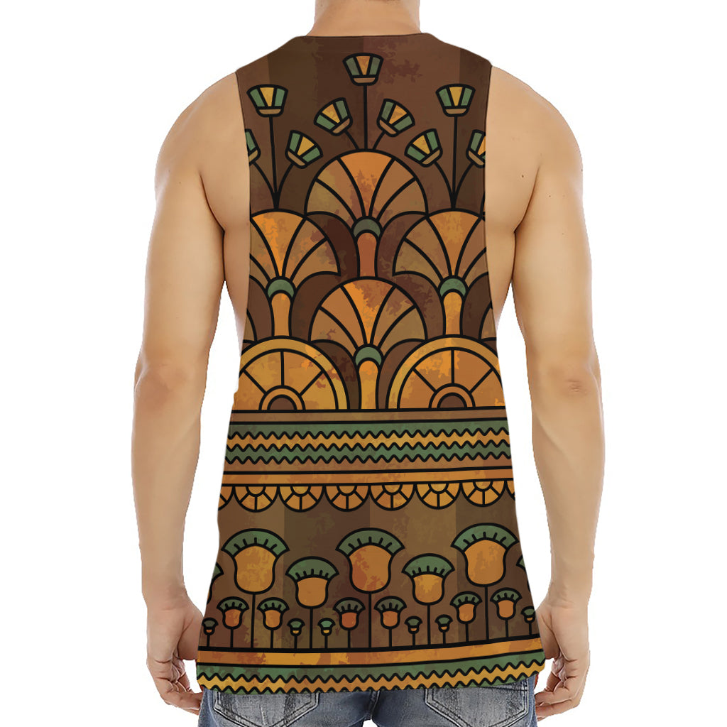 Egyptian Ethnic Pattern Print Men's Muscle Tank Top
