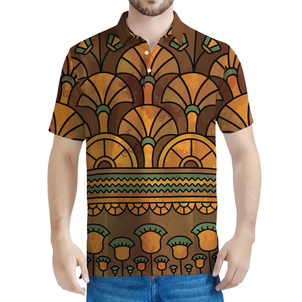 Egyptian Ethnic Pattern Print Men's Polo Shirt