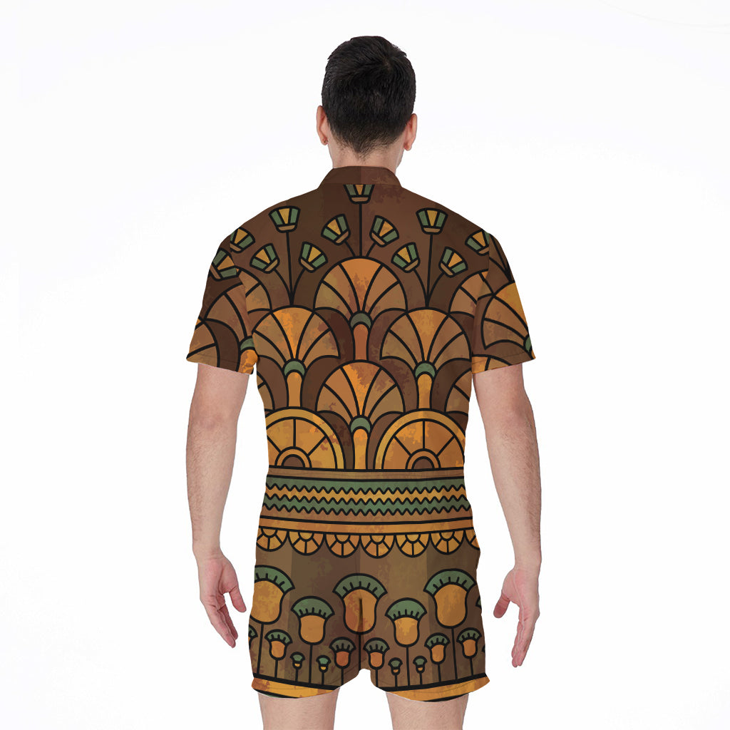 Egyptian Ethnic Pattern Print Men's Rompers
