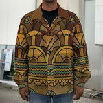 Egyptian Ethnic Pattern Print Men's Shirt Jacket
