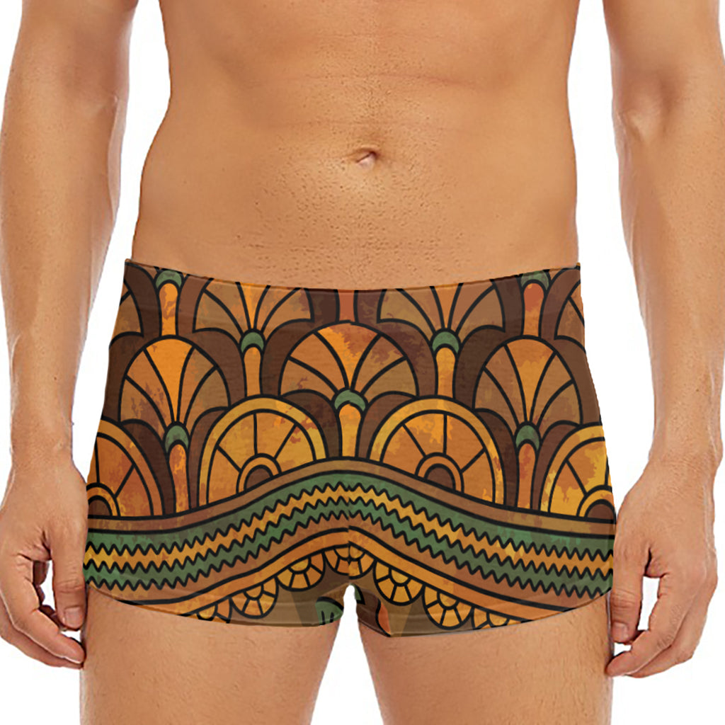 Egyptian Ethnic Pattern Print Men's Short Boxer Briefs