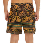 Egyptian Ethnic Pattern Print Men's Split Running Shorts