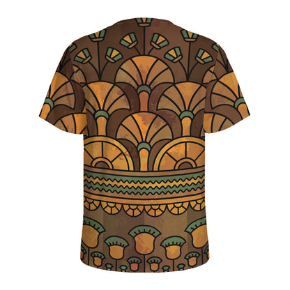 Egyptian Ethnic Pattern Print Men's Sports T-Shirt