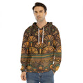 Egyptian Ethnic Pattern Print Men's Velvet Pullover Hoodie