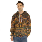 Egyptian Ethnic Pattern Print Men's Velvet Pullover Hoodie