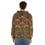 Egyptian Ethnic Pattern Print Men's Velvet Pullover Hoodie