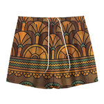 Egyptian Ethnic Pattern Print Mesh Shorts