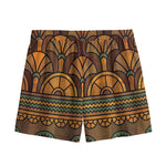 Egyptian Ethnic Pattern Print Mesh Shorts