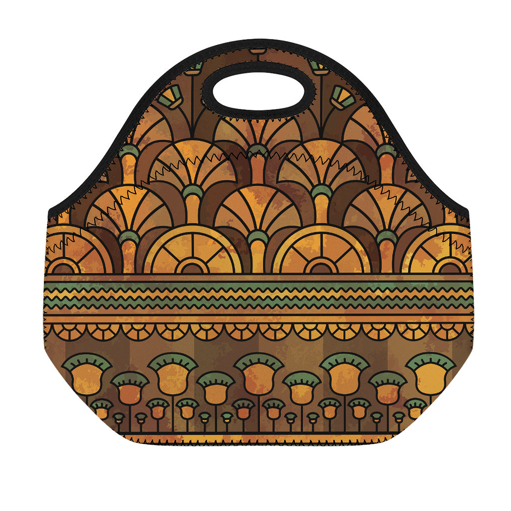 Egyptian Ethnic Pattern Print Neoprene Lunch Bag