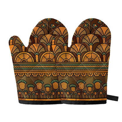 Egyptian Ethnic Pattern Print Oven Mitts