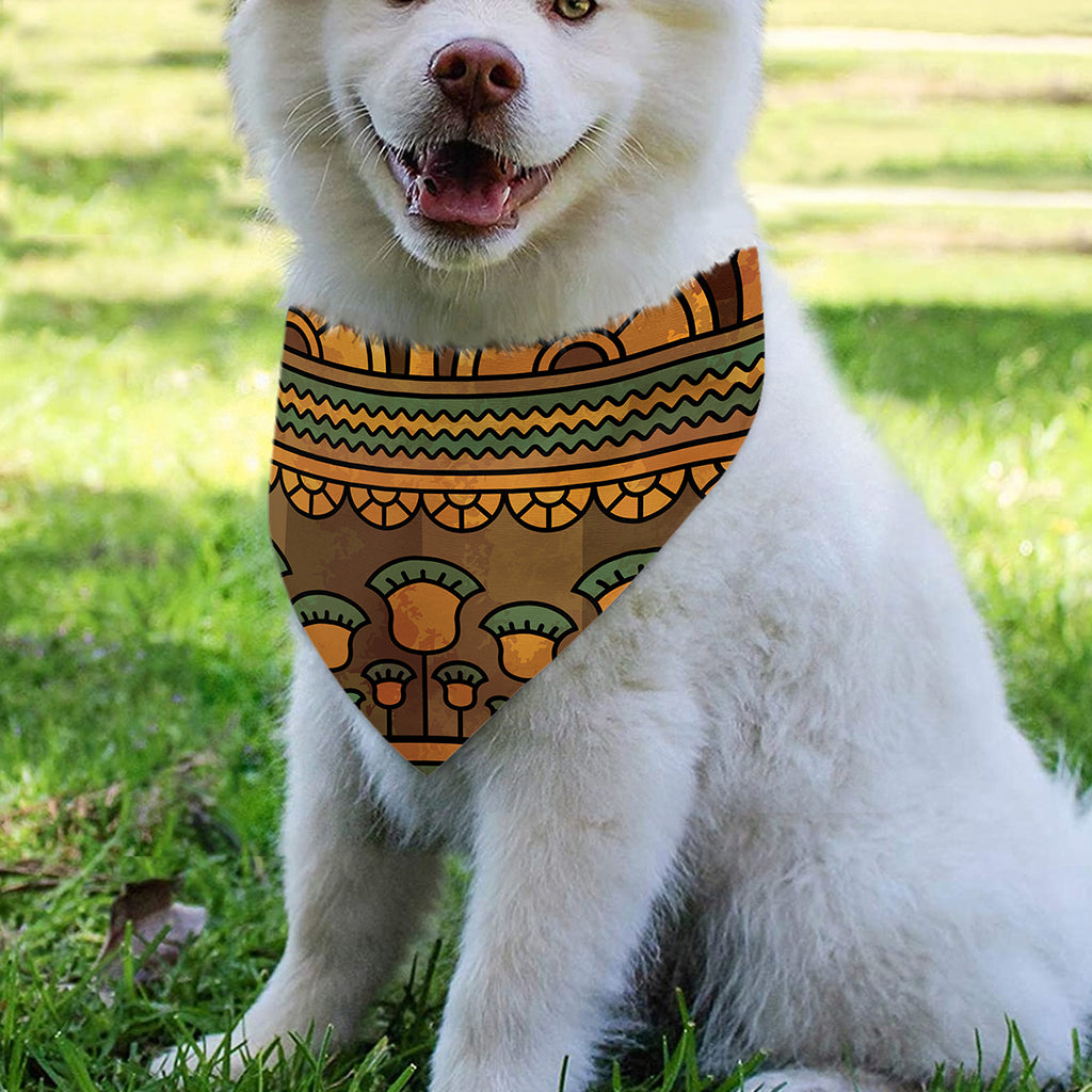 Egyptian Ethnic Pattern Print Over The Collar Dog Bandana