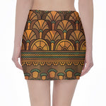 Egyptian Ethnic Pattern Print Pencil Mini Skirt