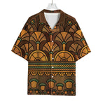 Egyptian Ethnic Pattern Print Rayon Hawaiian Shirt