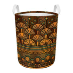 Egyptian Ethnic Pattern Print Round Laundry Basket