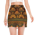 Egyptian Ethnic Pattern Print Side Slit Mini Skirt