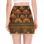 Egyptian Ethnic Pattern Print Side Slit Mini Skirt