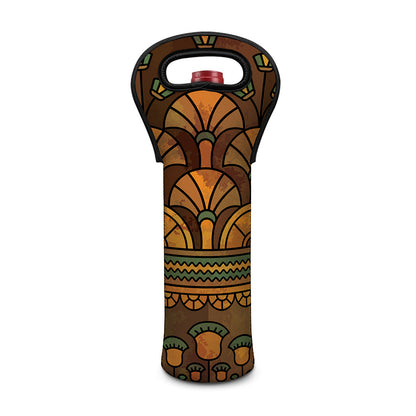 Egyptian Ethnic Pattern Print Single Neoprene Wine Tote