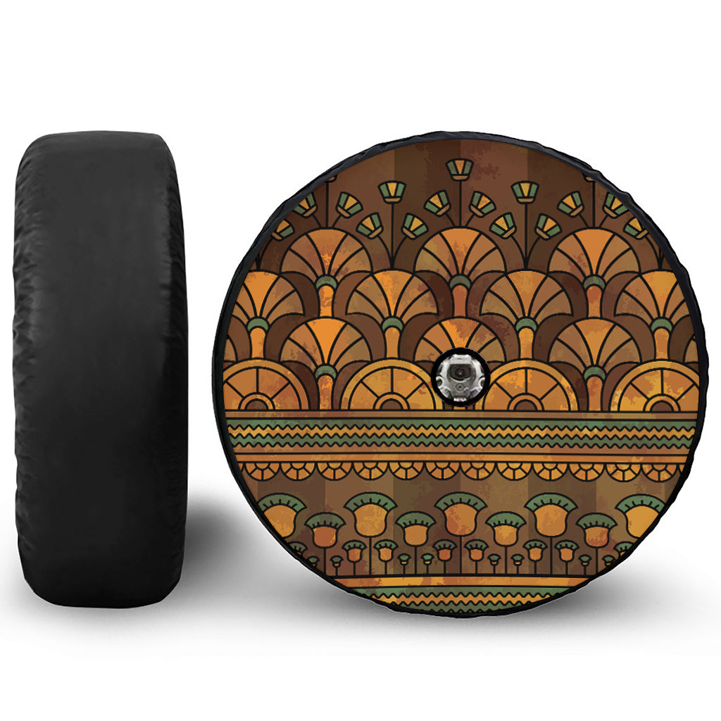 Egyptian Ethnic Pattern Print Tire Cover With Camera Hole