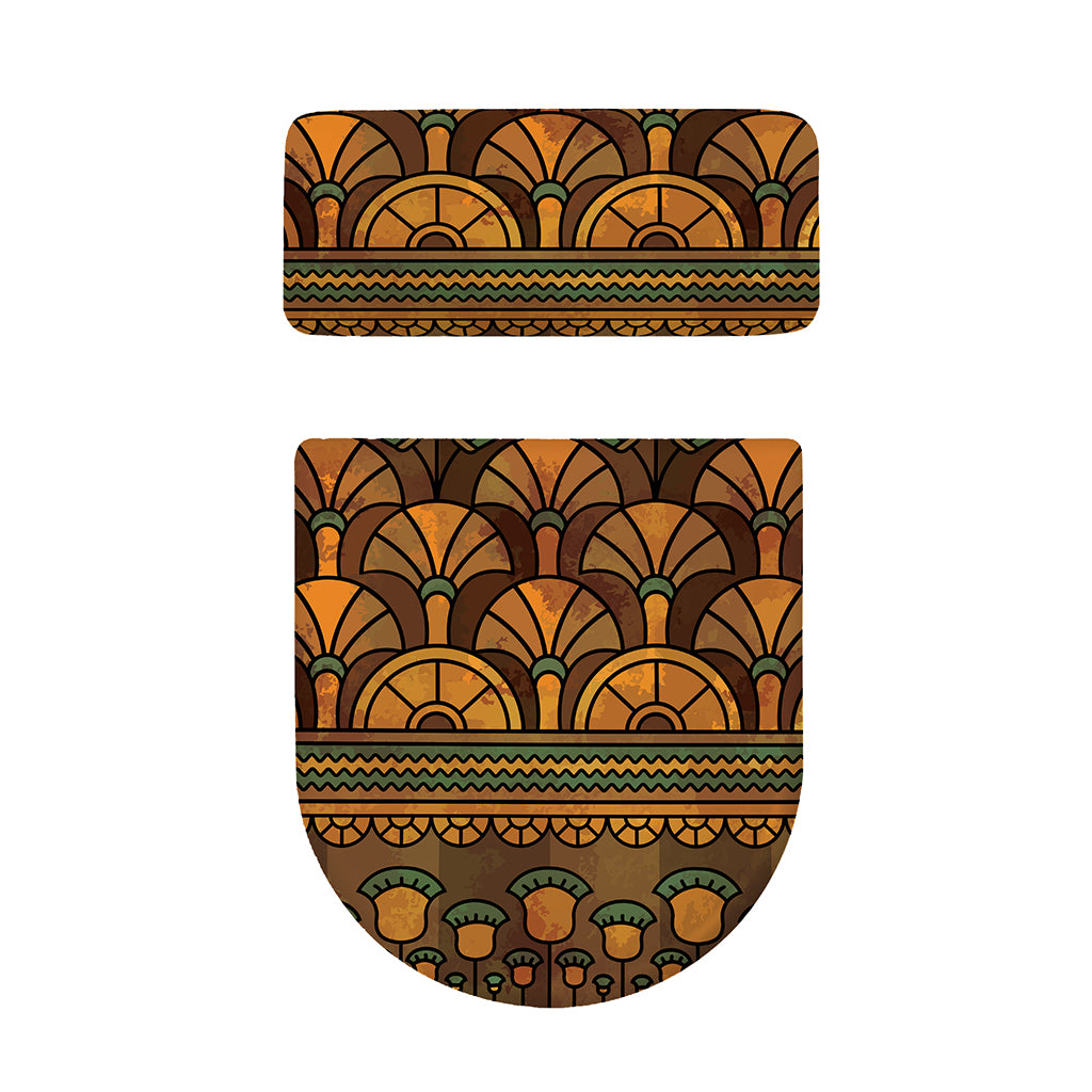 Egyptian Ethnic Pattern Print Toilet Lid And Tank Cover Set
