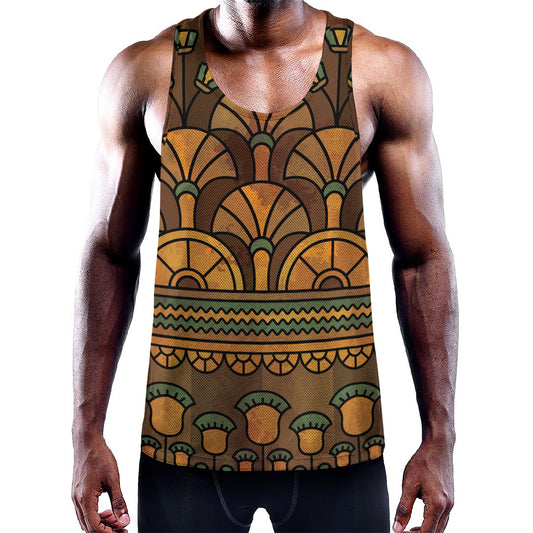 Egyptian Ethnic Pattern Print Training Tank Top