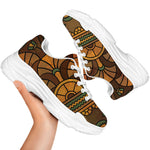 Egyptian Ethnic Pattern Print White Chunky Shoes