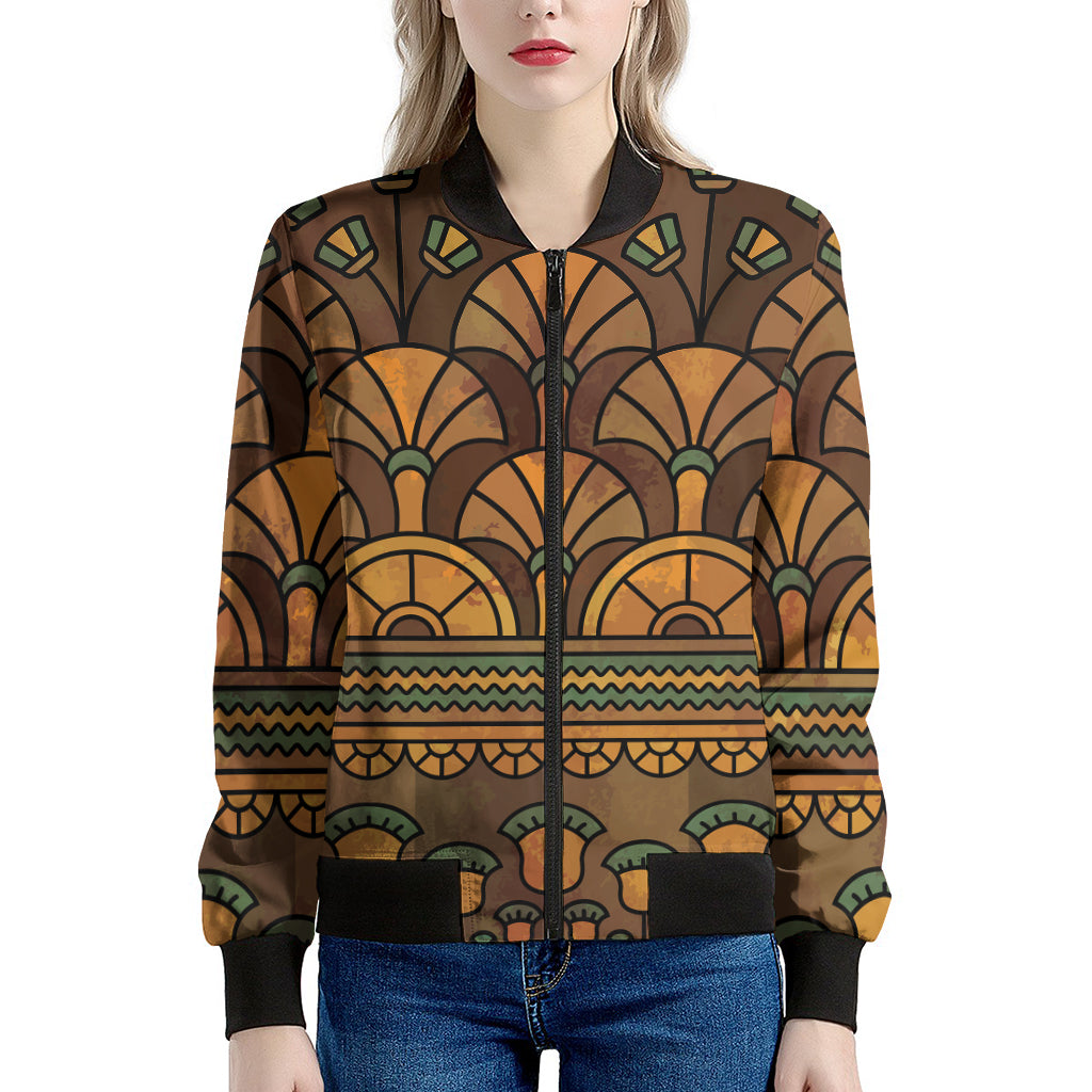 Egyptian Ethnic Pattern Print Women's Bomber Jacket