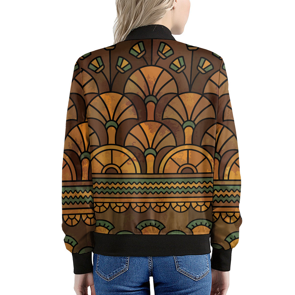 Egyptian Ethnic Pattern Print Women's Bomber Jacket
