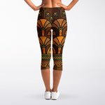 Egyptian Ethnic Pattern Print Women's Capri Leggings