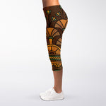 Egyptian Ethnic Pattern Print Women's Capri Leggings