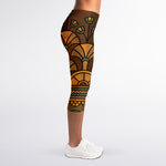 Egyptian Ethnic Pattern Print Women's Capri Leggings