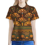 Egyptian Ethnic Pattern Print Women's Polo Shirt