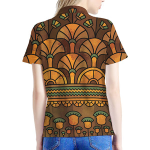 Egyptian Ethnic Pattern Print Women's Polo Shirt