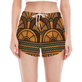 Egyptian Ethnic Pattern Print Women's Split Running Shorts