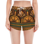 Egyptian Ethnic Pattern Print Women's Split Running Shorts