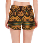 Egyptian Ethnic Pattern Print Women's Split Running Shorts