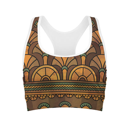 Egyptian Ethnic Pattern Print Women's Sports Bra