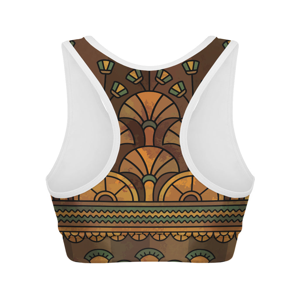 Egyptian Ethnic Pattern Print Women's Sports Bra