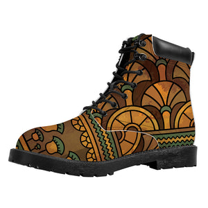 Egyptian Ethnic Pattern Print Work Boots