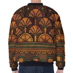 Egyptian Ethnic Pattern Print Zip Sleeve Bomber Jacket