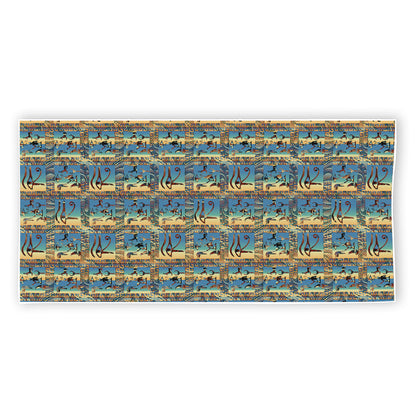 Egyptian Eye Of Horus Pattern Print Beach Towel