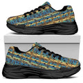 Egyptian Eye Of Horus Pattern Print Black Chunky Shoes