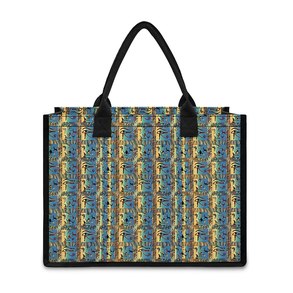 Egyptian Eye Of Horus Pattern Print Canvas Tote Bag