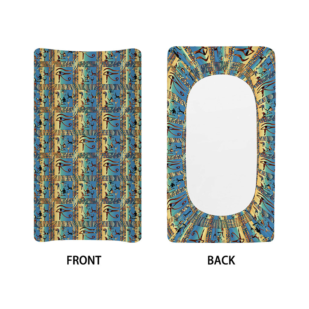 Egyptian Eye Of Horus Pattern Print Changing Pad Cover