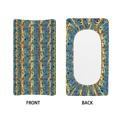 Egyptian Eye Of Horus Pattern Print Changing Pad Cover